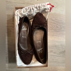 Christian Louboutin Sweetie Jane Bow Round-Toe Ballet Flats